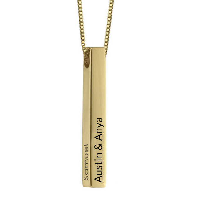 Stylish Cross Pendant Necklace with Engraved Letters