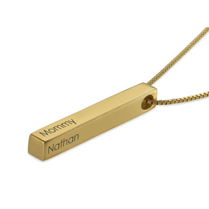 Stylish Cross Pendant Necklace with Engraved Letters